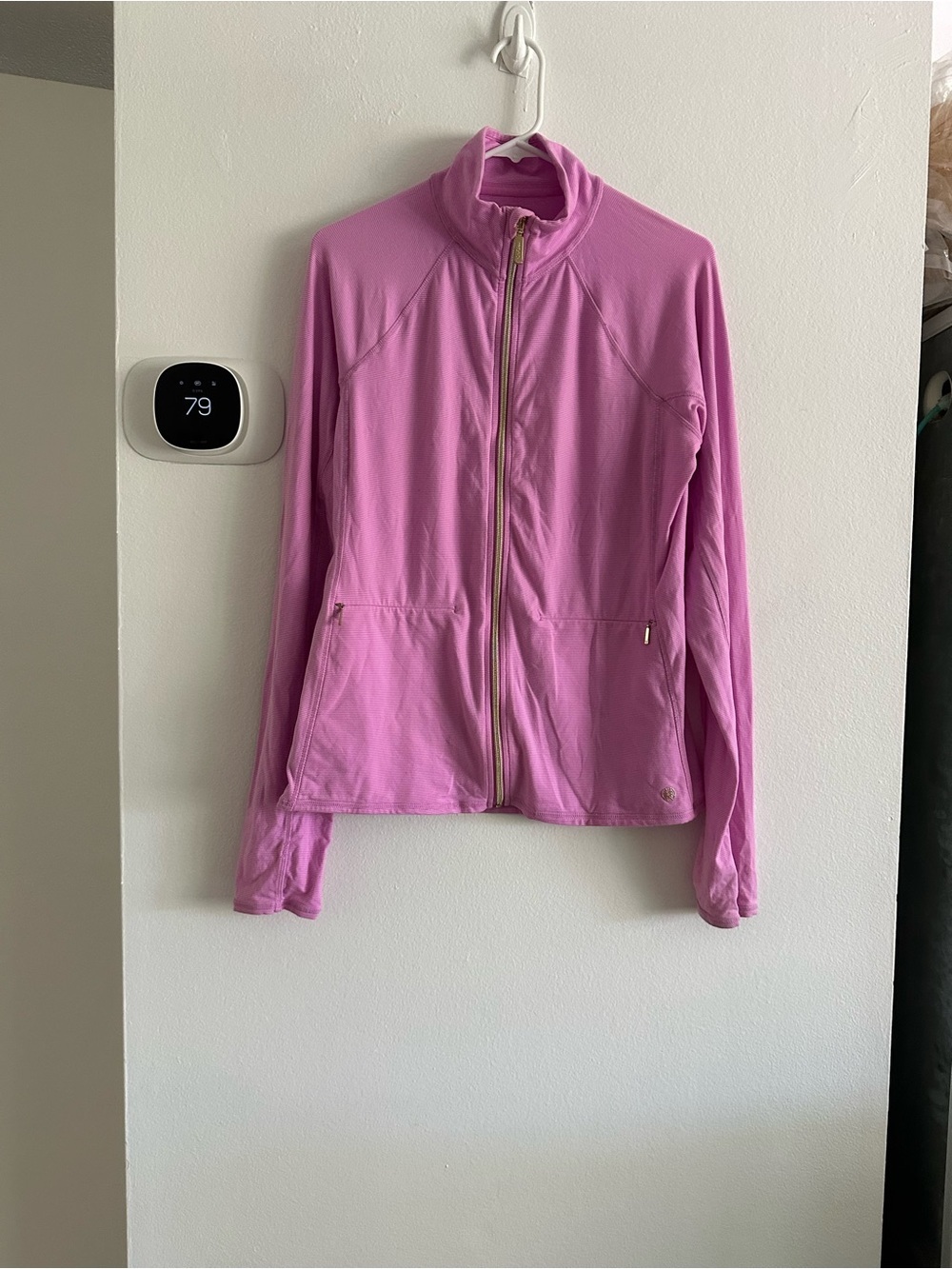 Lily Pulitzer Women's Pink Zip-Up Jacket - Lightweight Active Jacket women large